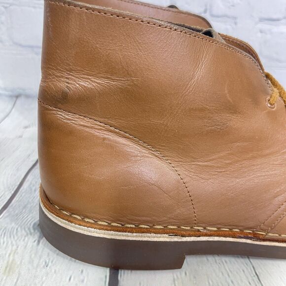 Clarks Bushacre Chukka Boots Women Size 10.5 Brown Lace Tan Leather Preppy Shoes main image 4